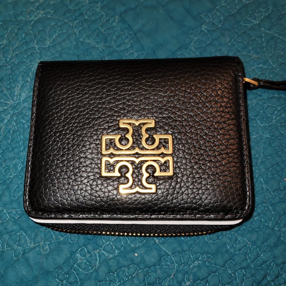 Tory Burch Black Britten Mini Leather Wallet